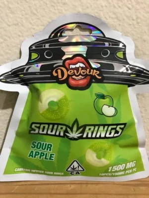 Devour Apple Sour Rings 1500MG
